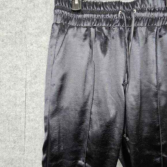 Cinq à Sept Pants Womens Medium Satin Drawstring Tapered Leg Dressy Comfort Navy - Picture 2 of 9